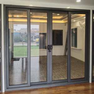 Portes <span class=keywords><strong>en</strong></span> alliage d'aluminium polymère sur mesure de haute qualité, double vitrage trempé, design moderne pare-balles, <span class=keywords><strong>isolation</strong></span> thermique, finition de qualité - Product Image 2