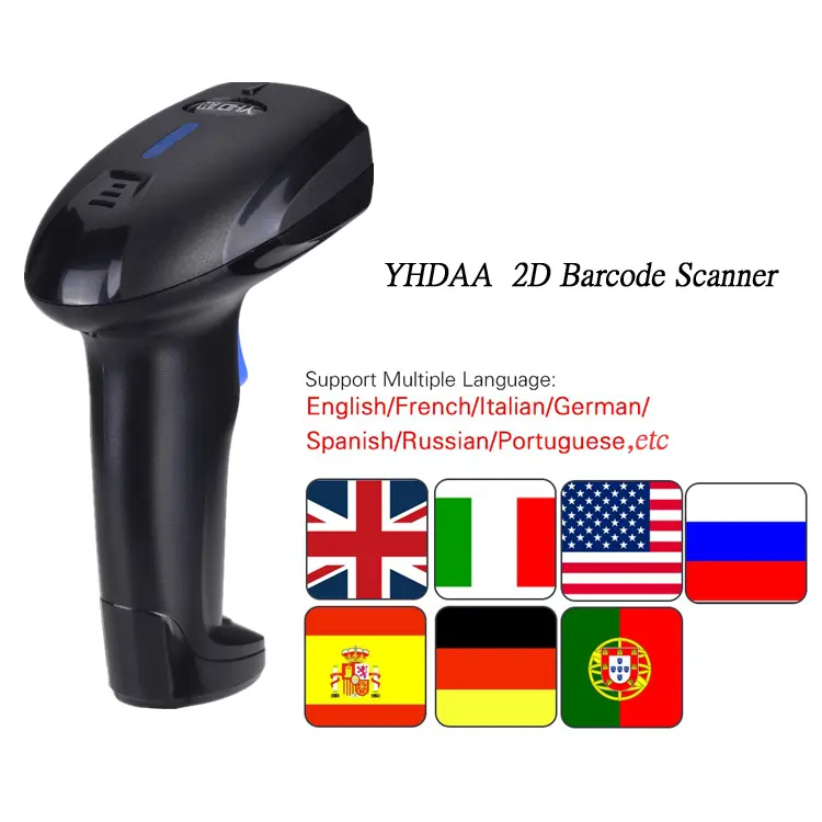 Прямая продажа с завода, беспроводной сканер штрих-кода 2D YHDAA, считыватель штрих-кода без драйвера, подключи и работай, сканер штрих-кода 2D BT