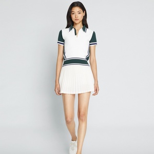 Manufacturer Custom Logo <b>Patchwork</b> Golf Short Sleeves Pickleball Cotton Tennis Polo T Shirts Tops for Women Activewear - Product Image 2