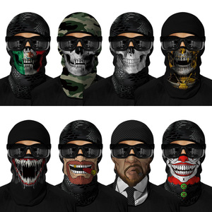 Masque facial unisexe en balaclava, 100% polyester, respirant, imperméable, impression par sublimation, pour le cyclisme, les activités de plein air, la moto, doublure de casque - Product Image 4