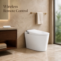 WC intelligent monobloc avec bidet intégré, chasse d'eau automatique à capteur, WC électrique télécommandé pour salle de bain