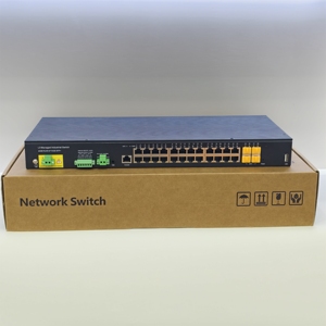 High Performance Gigabit Ethernet 24GE RJ45 4*10GE SFP+ Smart <b>Switch</b> L3 Managed Industrial <b>Switch</b> - Product Image 3