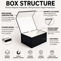 Boîtes d'emballage en papier pliables magnétiques noir mat, boîtes cadeaux rigides en carton personnalisées avec logo, prix d'usine