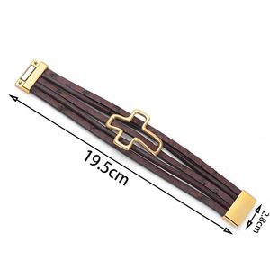 Multi-layer <b>Leather</b> <b>Bracelet</b> Verified Manufacturer Wholesalers Mirror Polished Finish Holiday Gift for Women Lustrous Metal - Product Image 1