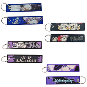 Gran oferta promocional Jujutsu Kaisen llavero de doble cara etiquetas clave de tela llavero bordado de Anime - Product Image 2
