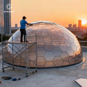 Carpa Domo Panorámica de Policarbonato Transparente de 360° - Diseño Moderno de Lujo Impermeable para las Cuatro Estaciones, Ideal para Acampar y Descansar en el Patio Trasero - Product Image 4