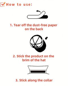 Protection de col amovible et jetable, protection invisible pour le cou toute la journée, doublure de chapeau auto-adhésive, coussinets anti-transpiration, interlining - Product Image 2