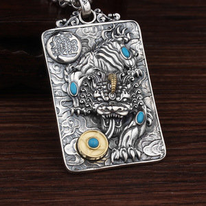 Pendentif <span class=keywords><strong>Pixiu</strong></span> en gros pour hommes, rotatif, rétro, puissant, personnalisé, tendance, collier pendentif pour hommes - Product Image 6