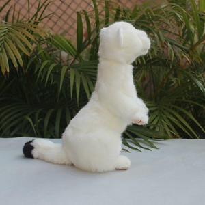 Peluche Furet Assis Réaliste avec Pattes Roses et Queue Noire, Coussin Câlin, Décoration d'Intérieur, Doux, Blanc, Moelleux et Adorable - Product Image 3