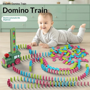 Jouet de train à <span class=keywords><strong>dominos</strong></span> électrique automatique avec son et lumière, pour intérieur, de la marque DWI <span class=keywords><strong>Internet</strong></span> Celebrity, autres jouets éducatifs pour enfants - Product Image 2
