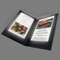 Porte-menus LED en cuir PU personnalisable SheFan A4/A5, rechargeable, éclairage intégré, épaisseur 20 mm, pour KTV et restaurants