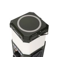 Lámpara de Camping Portátil con Radio, Bluetooth, Lector de Tarjetas TF, Luz de Lectura, Alarma Sonora y Luminosa SOS, Banco de Energía de Manivela