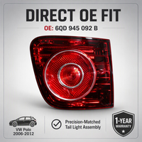 Feu arrière gauche OEM 6QD945093B 6QD945094B P21/5W PY21W P21W avec lentille rouge pour VW Polo 9N 9N3 Hatchback, montage sur hayon