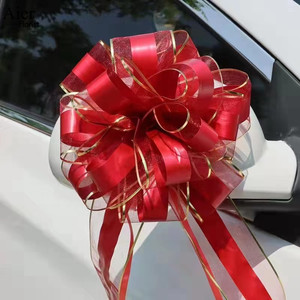 Aierflorist 10 pièces/sac Grands nœuds colorés pour décoration de <span class=keywords><strong>voiture</strong></span> de mariage, décoration de fête, nœuds cadeaux en <span class=keywords><strong>ruban</strong></span> pour fleurs - Product Image 1