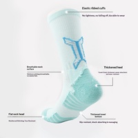 Chaussettes de compression sportives anti-dérapantes, respirantes et à séchage rapide, à rayures, pour l'entraînement de basketball, absorbant la transpiration