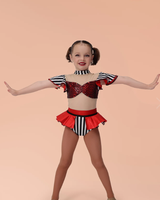 Costume de danse mignon en une seule pièce Stage Boutique, adapté aux petites danseuses, maille à paillettes, jazz, tenue de scène