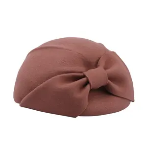 Tùy Chỉnh Thiết Kế Thời Trang Thanh Lịch Người Phụ Nữ Mùa Đông Merino Len Cảm Thấy Beret Hat