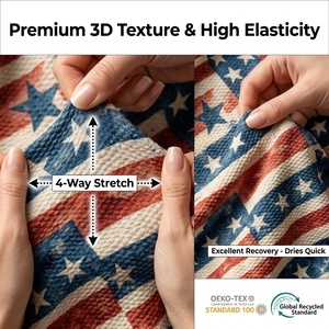 Tela Elástica Bullet para el 4 de Julio, Tejido de Poliéster y Spandex <span class=keywords><strong>Liverpool</strong></span> con Estampado Digital del Día de la Independencia para Vestidos y Lazos - Product Image 2