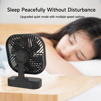 Ventilateur de table électrique personnel USB portable, mini ventilateur de bureau pour chambre, 3 vitesses de vent, rotation à 360°, silencieux, matériau ABS, idéal pour le camping