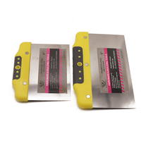 GK-K002 Couteau grattoir plat bicolore industriel avec manche en plastique jaune/noir 6in/8in/10in en acier au carbone