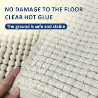 Tapis de salle de bain antidérapant en microfibre chenille lavable, super doux et absorbant, tapis moelleux, tapis en peluche