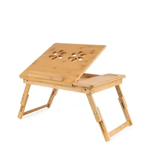 Кровать лоток стол и ноутбук бамбука наклоняя поверхность для чтения таблетки сервировки и еды