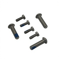 Vis à tête hexagonale intérieure et extérieure en acier inoxydable 304 A2-70, finition noire oxydée, filetage complet, revêtement adhésif anti-desserrage