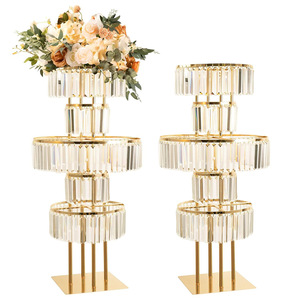 Décorations de mariage de luxe en or, support à fleurs en fer de haute qualité, vase centre de table argenté - Product Image 2