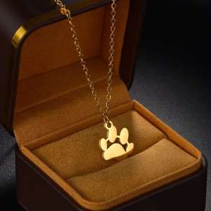 Collana con Ciondolo a Forma di Zampa Incisa Personalizzata in Acciaio Inossidabile Oro e Argento <span class=keywords><strong>per</strong></span> Ragazze o Donne - Product Image 4