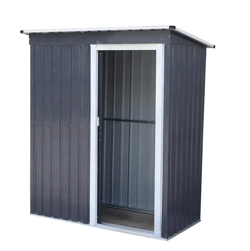 Cobertizo de jardín de Metal, casa de almacenamiento de herramientas portátil para exteriores, impermeable, con puerta bloqueable y rejillas de ventilación, 6x5 pies