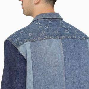 Chemise en jean à manches courtes boutonnée pour homme, col polo, en denim bleu, coupe classique, en coton – Nouvelle collection - Product Image 4