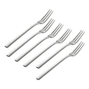 Juego de tenedores para postre, 6 piezas, 14,8 cm, acero inoxidable, cromo pulido, FASHION, apto para lavavajillas - Product Image 1