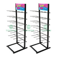 Support d'affichage suspendu pour bonbons et noix, présentoir de snacks pour épicerie avec crochets, en métal, fer, personnalisable, durable, métallique