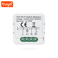 Module d'interrupteur intelligent Wi-Fi Tuya 1 canal, sans neutre requis, relais de télécommande Wi-Fi, compatible avec Alexa Google Home PST-S01-L