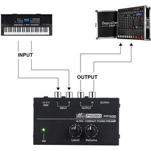 Preamplificador de Phono Ultracompacto Microphono PPS500 con Controles de Nivel y Volumen para Tocadiscos - Product Image 5