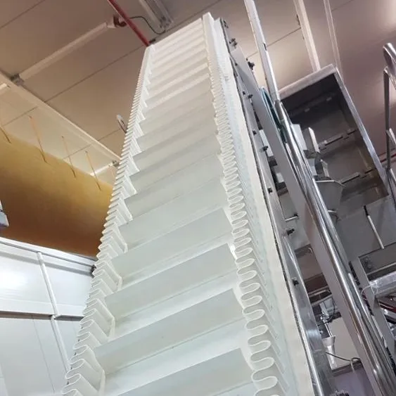 120mm 높이 골판지 측벽 컨베이어 벨트 너비 클리트 엘리베이터 벨트