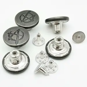 Boutons en jean avec logo gravé de 17mm, logo personnalisé, 27l, 1 pièce