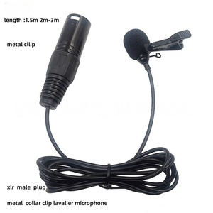 Microphone cravate métallique 1,5m 2m 3m avec connecteur XLR 3 broches pour enregistreurs <span class=keywords><strong>Zoom</strong></span> H4n <span class=keywords><strong>H5</strong></span> H6Tascam DR-40 DR-60D DR-70D DR-100 - Product Image 2