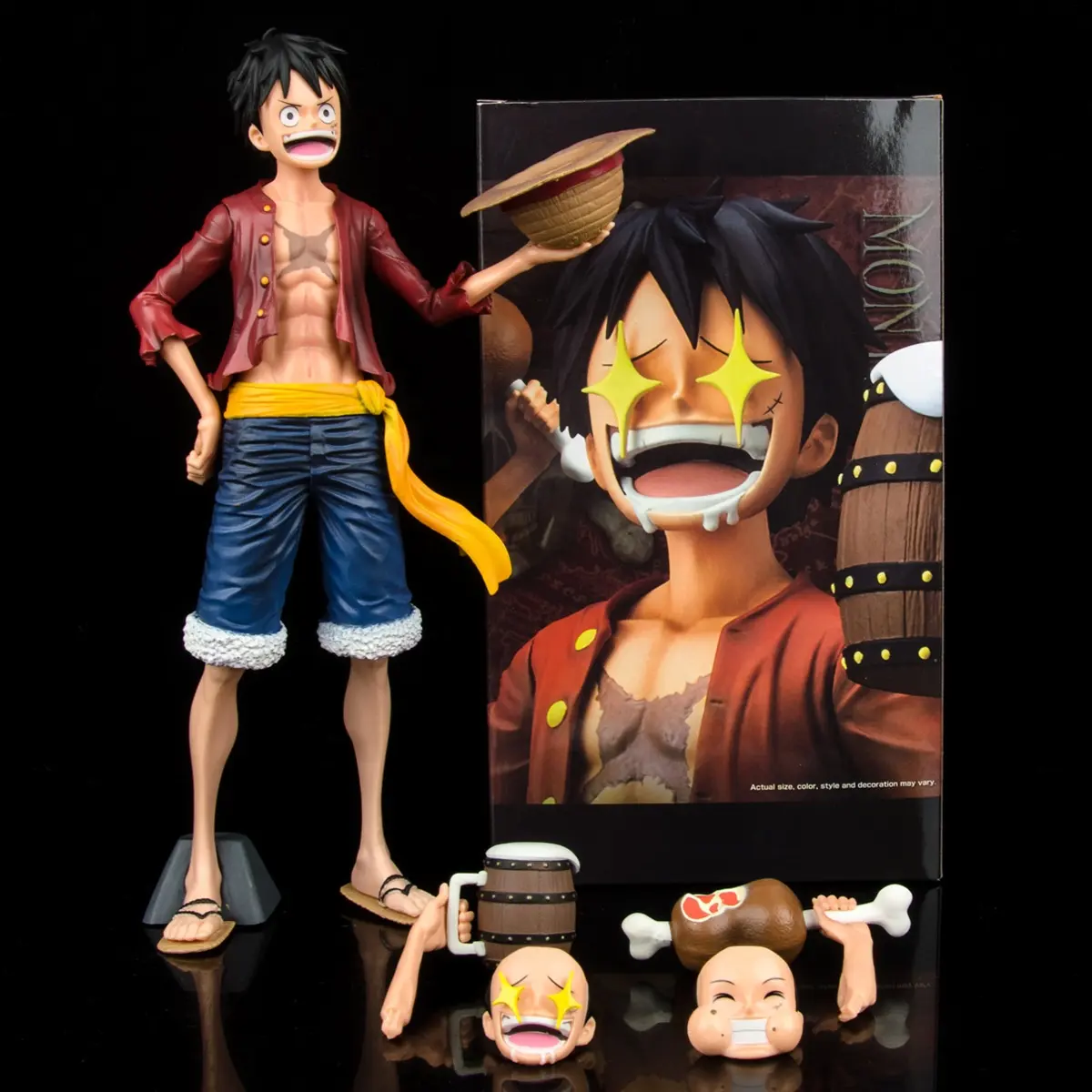 27cm PVC comer carne D Luffy Cap Anime figura una pieza decoración modelo Juguetes