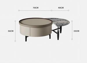 Ensemble de tables basses gigognes modernes de 2 pièces - Plateau en faux marbre avec pieds en métal, Meubles de salon pour petits espaces - Product Image 6