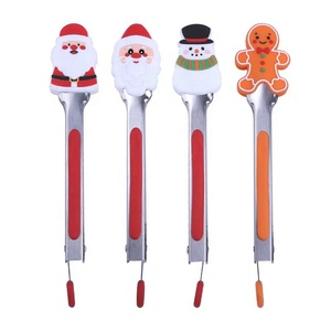 Pinces alimentaires en acier inoxydable, pinces à barbecue et à steak, pinces alimentaires de Noël, pince alimentaire multifonction en silicone - Product Image 1