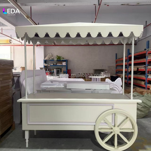 LEDA <b>Wedding</b> Party <b>Props</b> Candy Cart Movable White Acrylic Candy Cart with Storage - Product Image 1