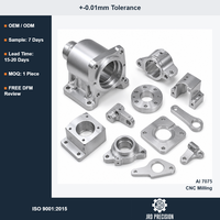 Service de fraisage CNC de précision sur mesure, pièces de robot en Al 7075 haute résistance, précision de 0,01 mm, certifié ISO9001, prototype usiné OEM