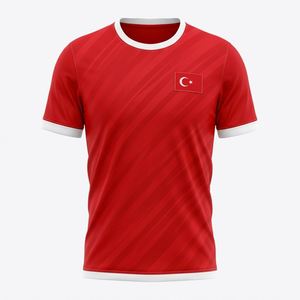 Camiseta de Fútbol para Hombre con Tema Nacional de Turquía, Roja y Blanca, Personalizada por Sublimación, Venta al Por Mayor - Product Image 1