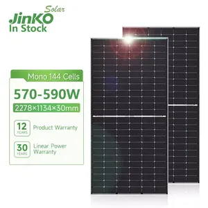 Jinko 580W 144Cells Monocrystalline PV Modules Topcon 550W 605W Mono Solar Panel 450W-500W Power Ran Packed on Pallet