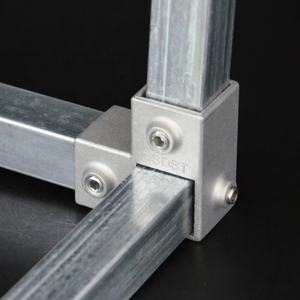 Silberner 3-Wege-<span class=keywords><strong>T</strong></span>-förmiger 25mm Rack-Klemmverbinder Rohrverbindung Schnellverschluss-Winkelstück Rund-Quadrat-Eckverbinder - Product Image 5