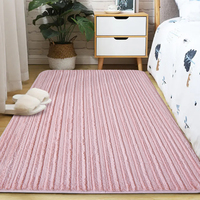 Tapis en peluche de chambre à coucher de princesse rose Tapis de décoration pour dortoir d'enfants de filles