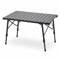 Table de camping pliable en alliage d'aluminium, réglable en hauteur, 127x62cm, portable, pour pique-nique, barbecue, plage, mobilier d'extérieur