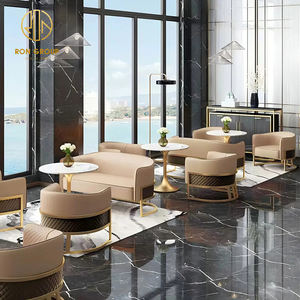 Muebles de Lujo Personalizados de Primera Calidad, Mesa y Silla de Comedor Curva de Piedra Sinterizada y Cuero para Hoteles y Restaurantes Comerciales - Product Image 4