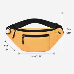 THK0265 Nouvelle tendance Sac banane utilitaire unisexe en polyester avec fermeture éclair, léger, pour téléphone portable, blanc - Product Image 3